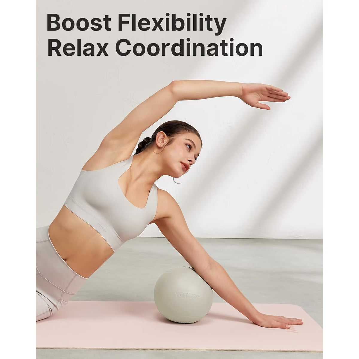 YOTTOY Small Exercise Ball,9-inch Pilates Ball with Anti-Burst Technology for Stability,