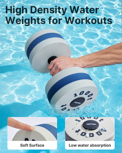 Water Aerobics Dumbbells – Set of 2 for Pool Exercise