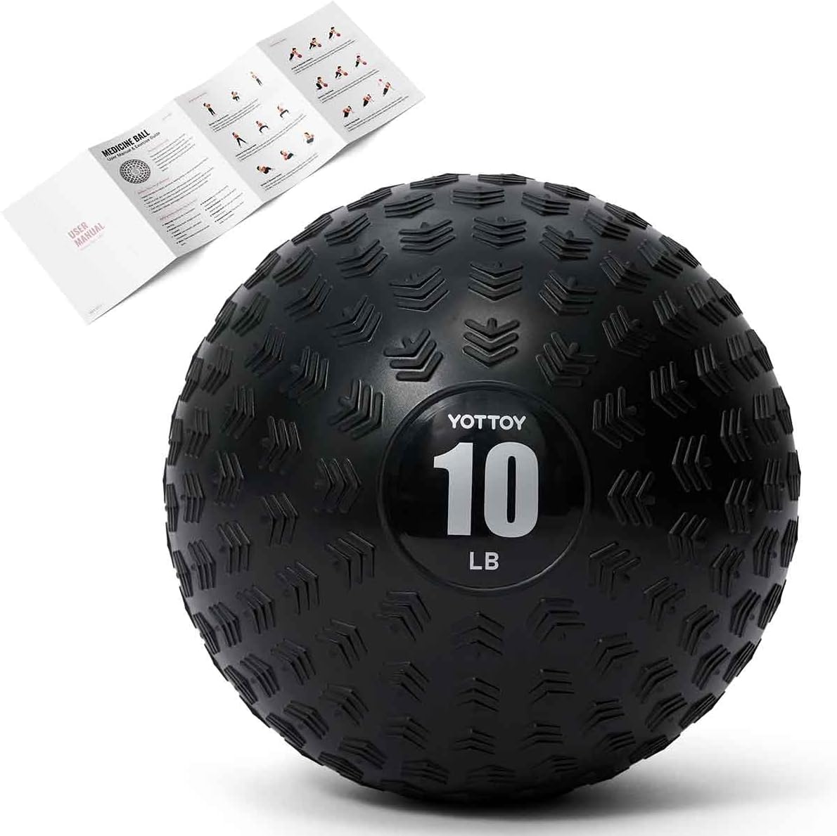 YOTTOY Slam Ball Medicine Ball, Sand-Filled No Bounce Weighted Ball with Textured Grip for Exercise, Strength Conditioning, Cardio, Core Workouts and Cross Training