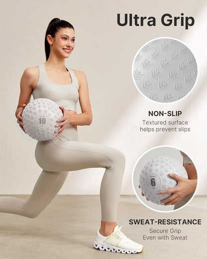 YOTTOY Slam Ball Medicine Ball, Sand-Filled No Bounce Weighted Ball with Textured Grip for Exercise, Strength Conditioning, Cardio, Core Workouts and Cross Training