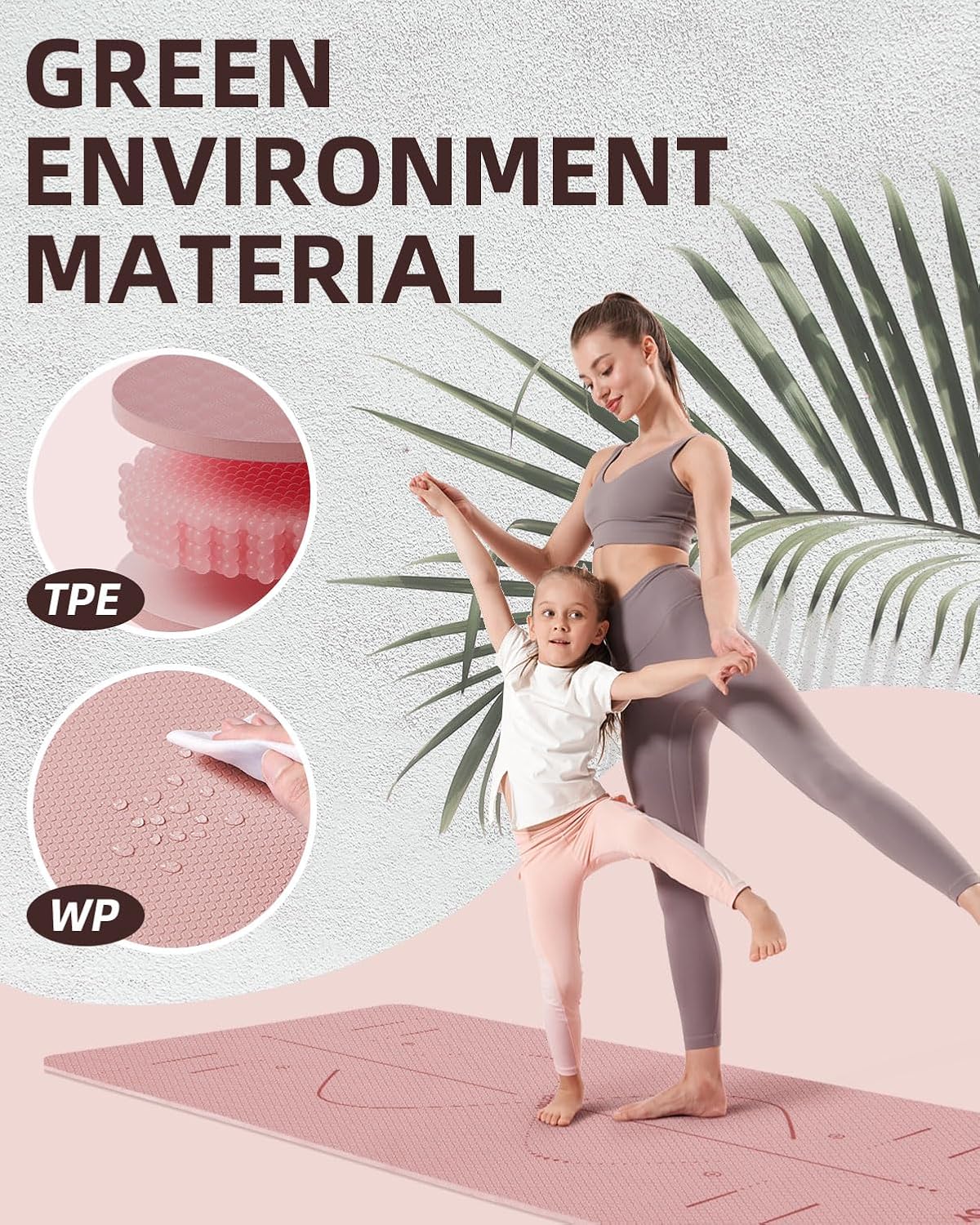 YOTTOY Extra Wide Non - Slip Exercise Fitness Yoga Mats,with Strap Bag - YOTTOY