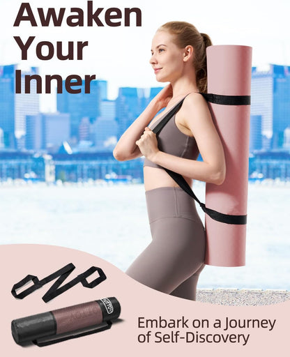 YOTTOY Extra Wide Non - Slip Exercise Fitness Yoga Mats,with Strap Bag - YOTTOY