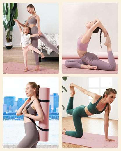 YOTTOY Extra Wide Non - Slip Exercise Fitness Yoga Mats,with Strap Bag - YOTTOY