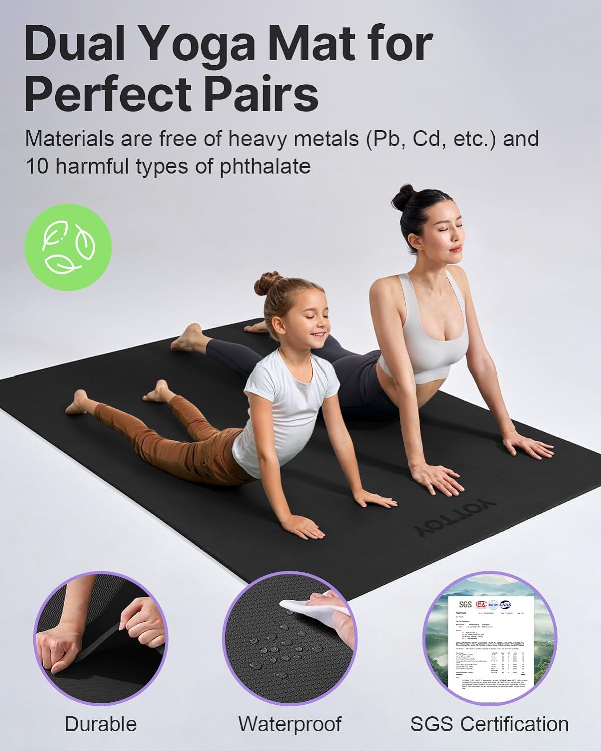 YOTTOY Large Yoga Mat – Spacious, Supportive & Slip - Resistant - YOTTOY