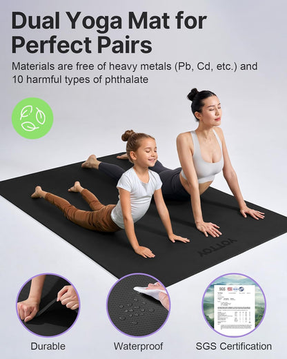 YOTTOY Large Yoga Mat – Spacious, Supportive & Slip - Resistant - YOTTOY