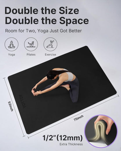 YOTTOY Large Yoga Mat – Spacious, Supportive & Slip - Resistant - YOTTOY