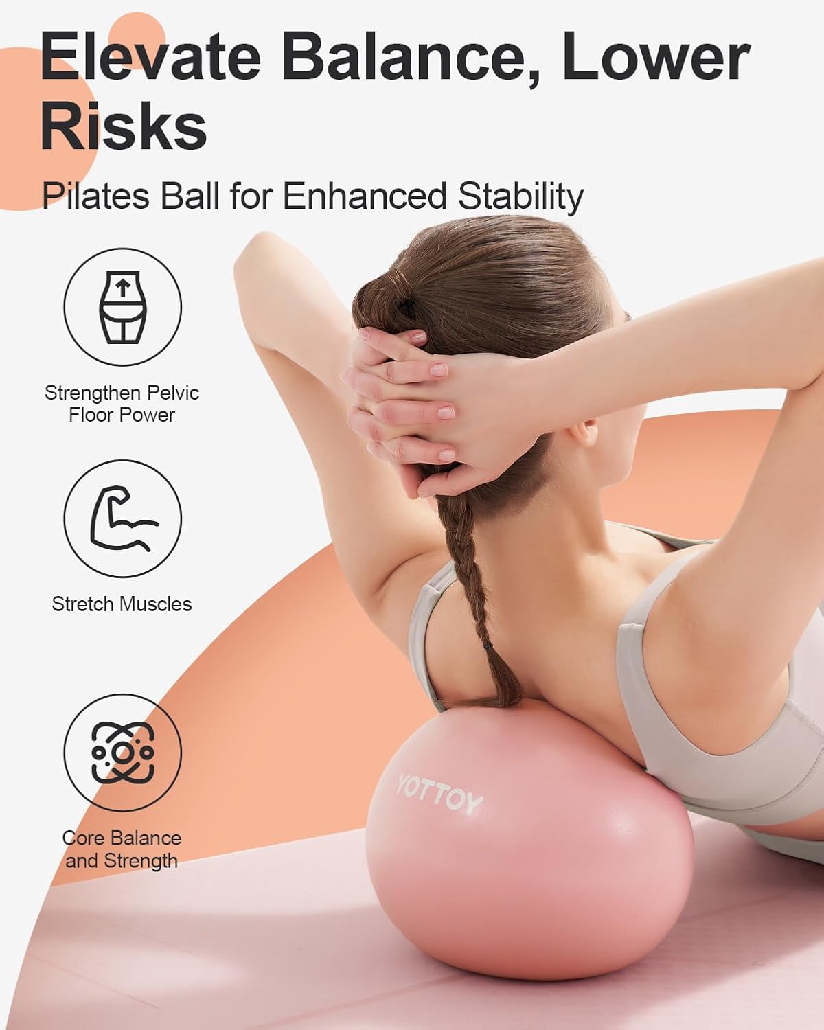 YOTTOY Pilates Ball, 10 - inch - YOTTOY